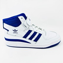 Adidas Originals Forum Mid White Royal Blue Mens Casual Sneakers - £59.95 GBP