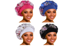 Satin Bonnet Hair Bonnet for Sleeping Large Silk Bonnets (3-4-6) Packs - £11.95 GBP+