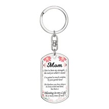 Message to My Mom Swivel Keychain Dog Tag Stainless Steel or 18k Gold - £39.52 GBP