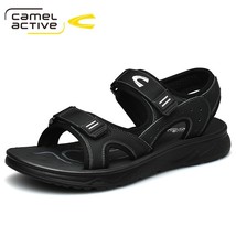 Active New Hook &amp; Loop Mens Sandals Leather Sandals Outdoor Casual Shoes Men Lea - £77.70 GBP