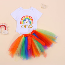 NEW Rainbow Baby Girls 1st Birthday Tutu Skirt Outfit Set - £4.73 GBP+