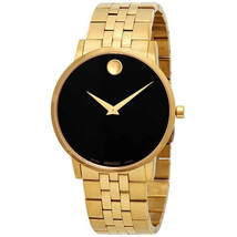 Movado 0607203 Museum Classic Black Dial Yellow PVD Men&#39;s Watch - £533.88 GBP