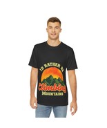 Retro Climbing Tee - Green Mountain Sunset T-Shirt - 100% Polyester AOP - £31.51 GBP+