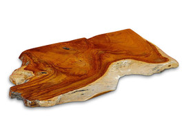 Basin Panel Teak Solid Wood Wash Basin Tree Slice Natural Edge 100 CM - £213.90 GBP