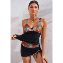 Floral Drawstring Bikini Set - Adjustable Two-piece Swimsuit - £26.84 GBP