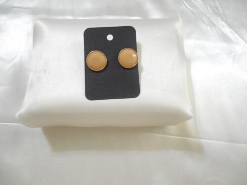 I.N.C 3/4 "Gold Tone Peach Stone Button Stud Earrings A882 - £8.43 GBP