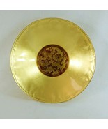 Bowl Glass Decorative Tabletop Centerpiece Gold Foil Large Deep 13.25&quot; - £30.99 GBP