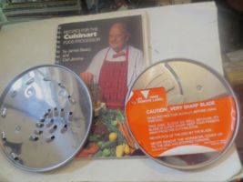 Cuisinart Food Processor Shredding/Slicing Discs DLC-844TX &amp; DLC-837TX +Cookbook - £9.53 GBP