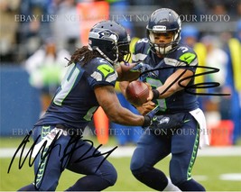 Russell Wilson And Marshawn Lynch Signed Autograph 8x10 Rp Photo Seattle - £15.02 GBP