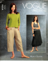 Vogue V1731 Misses 6 to 12 Designer Marcy Tilton Skirts and Pants Sewing Pattern - £18.45 GBP