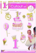 Forum Novelties 1St Birthday Pink Cutout Set (14) - £29.24 GBP