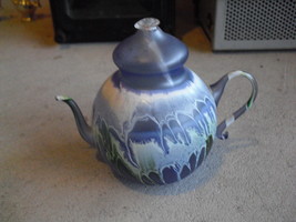 Modern Blown Glass Art Teapot Figure 4&quot; Tall - £12.45 GBP