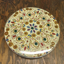 Vintage round decorative tin container with jewel look pattern Atlantic ... - $19.75