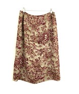 Charter Club Women&#39;s size 12 Lined Straight Skirt Beige Burgundy Floral NEW - £17.36 GBP