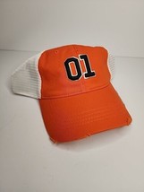 #01 General Lee Distressed Orange Hat Cooter&#39;s Garage Mesh Back Dukes Of... - £14.73 GBP
