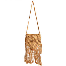 New Handmade Rope Woven Handbag Rattan Summer Beach Bag Tassel Bohe Bolsos Femin - £24.09 GBP