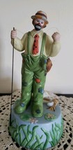 Vintage Emmett Kelly Jr. Clown Figurine Music Box &quot;With A Little Bit of Luck&quot; - £47.08 GBP