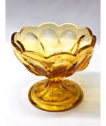 Vintage ANCHOR HOCKING 3.75&quot; Amber Glass Comport / Compote FAIRFIELD Pat... - $197.59 MXN