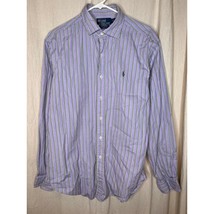 2000s Polo Ralph Lauren Westerton Purple Green Pinstripe Old Money Shirt L - $28.00