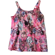 Size 14 tankini swim top pink purple paisley - $9.00