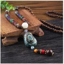 Bohemian Style Blessed Buddha Nepal Hippy Mantra Chant Necklace - Handmade Decor - £15.65 GBP