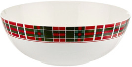 Lenox Vintage Plaid Border 10.25&quot; Holiday Serving Bowl Red/Green New in Box - £46.47 GBP