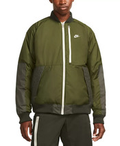 Nike Therma-FIT Legacy Reversible Water Repellent Bomber Jacket in Rough Green-M - £60.58 GBP