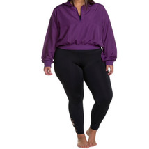 Soffe Womens Curves Plus Size Cropped Hooded Jacket,Size 3X,Deep Purple - £43.41 GBP