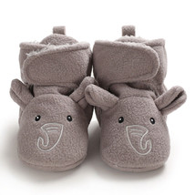 Baby Girls Boys Cozy Fleece Booties Cute Elephent Newborn Shoes Toddler Footwear - £10.42 GBP