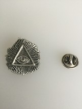 All Seeing Eye Pewter Lapel Pin Badge Handmade In UK - $7.50