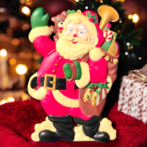 Vintage Plastic Christmas Santa Wall Hanging- 11.5 inches - $6.46