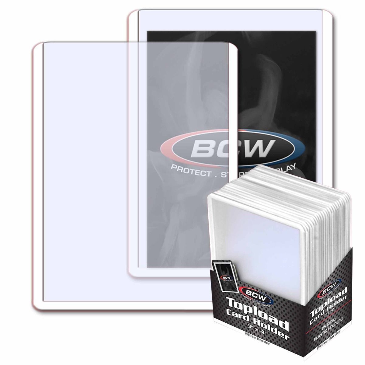 8 packs of 25 (200) BCW 3&quot; x 4&quot; White Border Topload Standard Sized Card... - £23.58 GBP