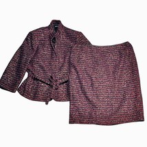 Linda Allard For Ellen Tracy Women&#39;s Size 12 Sequined Tweed Skirt Suit New $1298 - £311.50 GBP