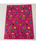Vintage Lisa Frank Smiley Faces Groovy Flowers Hippie Sticker Sheet S757 - $29.99
