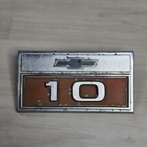 Chevrolet 10 Emblem Trim Decal Metal Chrome Old Rare Hood Ornament Vintage - $28.21