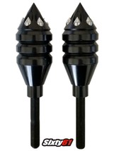 Honda CBR1000RR Black and Chrome Spike Spiked Frame Sliders and Mounting... - $59.98