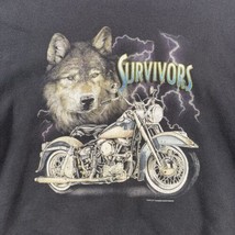 Vintage 90s Wolf Motorcycle Survivors Sweatshirt Mens L Black Thunder Sp... - $73.49