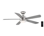 Hampton Bay Averly 52 in. Integrated LED Brushed Nickel Ceiling Fan with... - £85.10 GBP