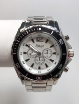 NEW Geneva Platinum 2839 Men&#39;s Lucerne Collection Sleek Silver Bracelet Watch - £30.93 GBP