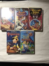 vhs movies lot Aladdin 1,2,3 Pinochio, The Swan Princess - £3.89 GBP