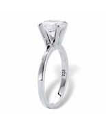 PalmBeach Jewelry Platinum-plated Silver Lab-Created White Sapphire Ring - £44.48 GBP