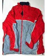 Tommy Hilfiger Windbreaker Jacket Men&#39;s Size XL Red/Gray Fleece-Lined Fu... - £30.96 GBP