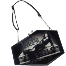 Kreepsville Vampira Black Patent Skull Kisslock Coffin Purse Shoulder Bag NWT - £72.34 GBP