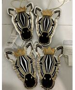 Target Wondershop Black &amp; Gold Giraffe Ornaments Lot Of 4 - €19,56 EUR