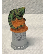 Collectible resin thimble decorated with animal 2” x 1” Iguana lizard - $13.49