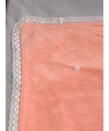 Handmade Pink &amp; Red Childrens Blanket with intricate border lace Excellent - £19.58 GBP