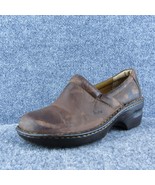 Born concept  Women Clog Shoes Brown Leather Slip On Size 7.5 Medium - £19.46 GBP