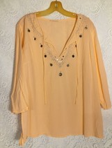 Women, Ladies, Girls Pull Over Top Blouse Peach - £6.12 GBP