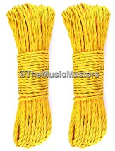 (2) Yellow 100ft Twisted Poly UTILITY ROPE Line Cargo Tie Down Cord Twin... - £9.52 GBP