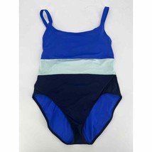 Athleta Coastline One Piece Swimsuit Sz L Blue Colorblock - £21.61 GBP
